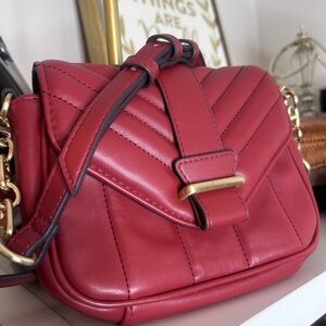 Elegant Red Leather Crossbody Bag